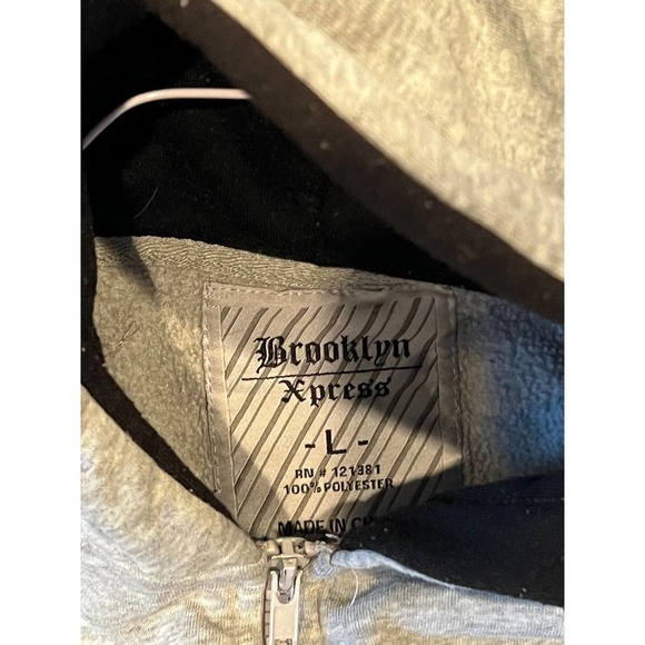 Brooklyn Xpress Zip Up Gray Skate Hoodie Mens L - Picture 2 of 3